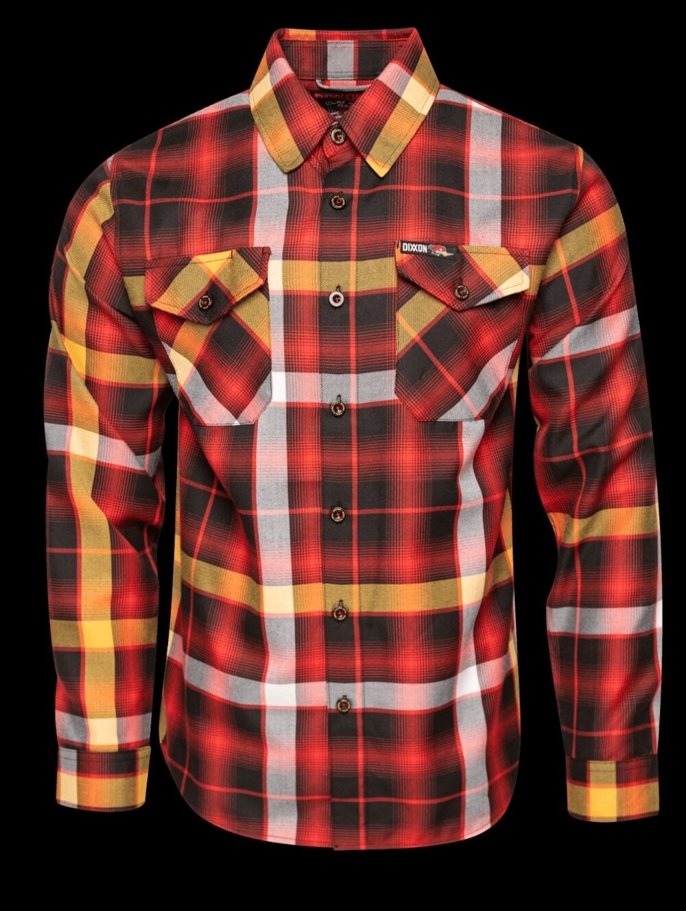 DIXXON Red, Yellow & Black Plaid Button-Down Shirt